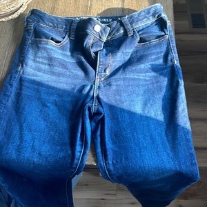 American Eagle size 14 long dark skinny good condition little wear between legs
